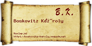 Boskovitz Károly névjegykártya